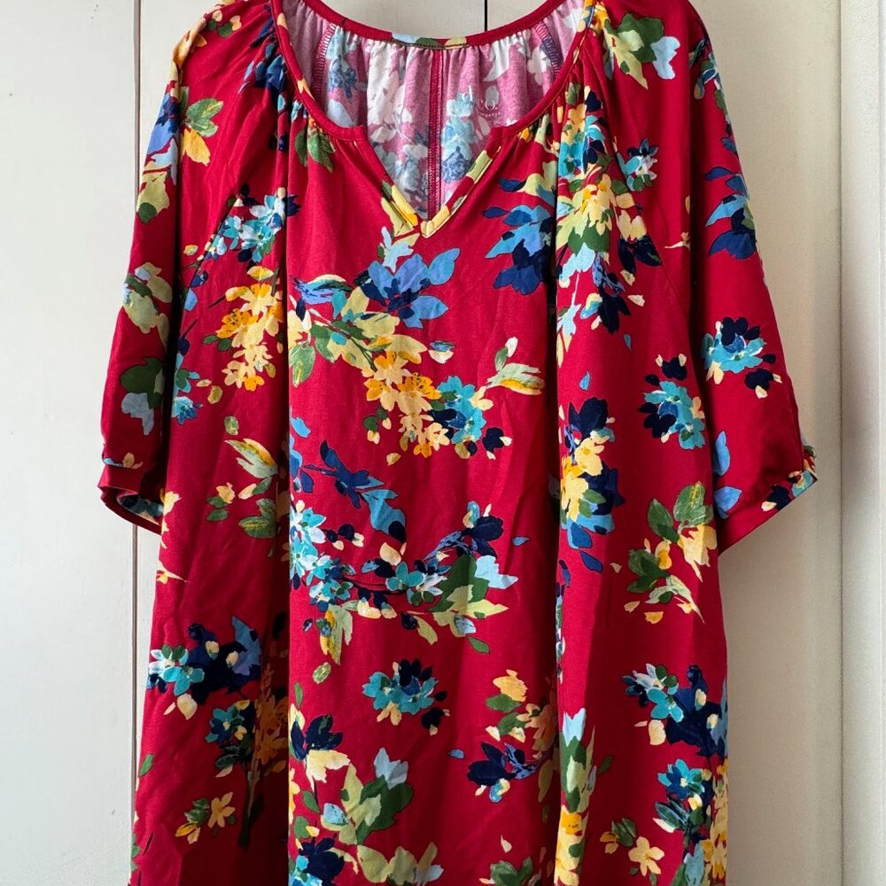 Denim & Co Blouse NWT Beautiful Red!
